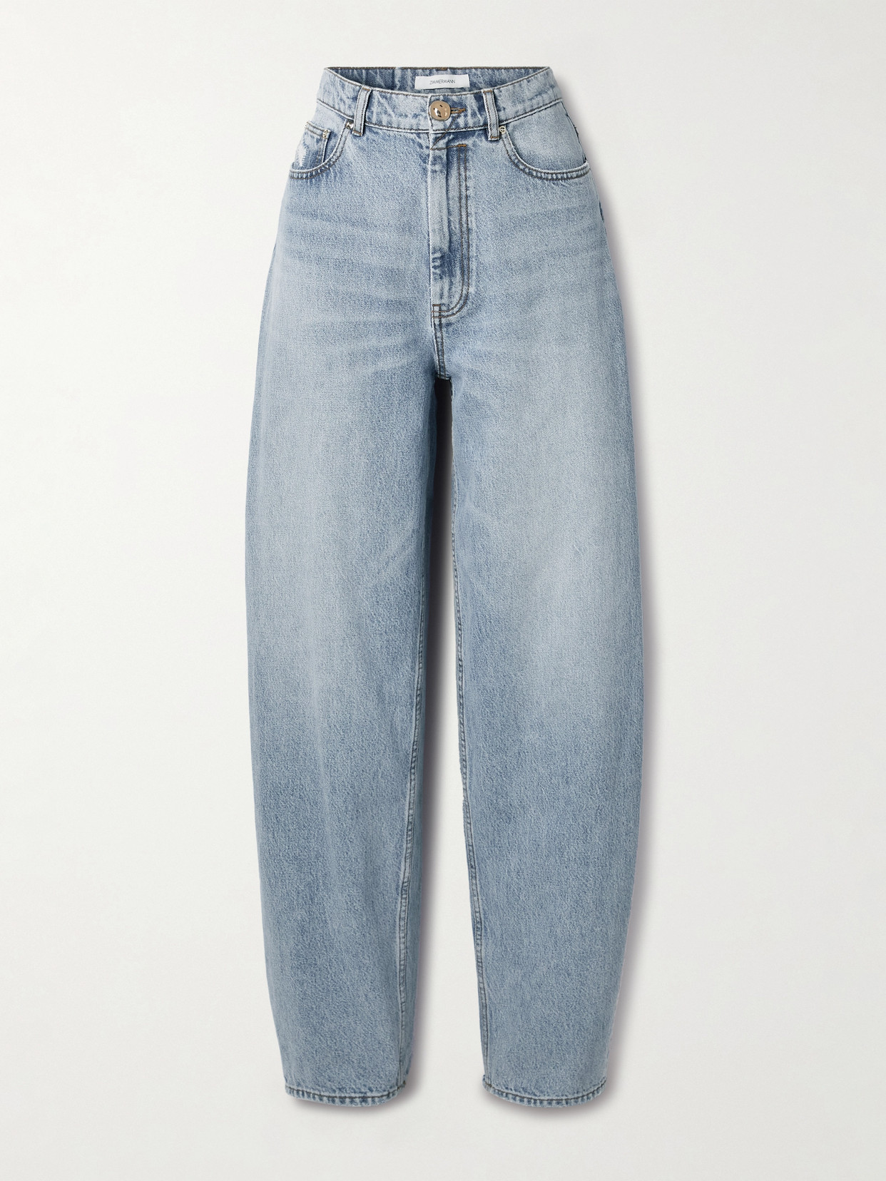 Shop Zimmermann Natura High-rise Tapered Jeans In Blue