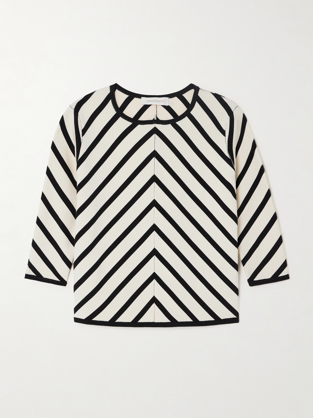 Zimmermann Natura Striped Stretch-knit Top In Chevron