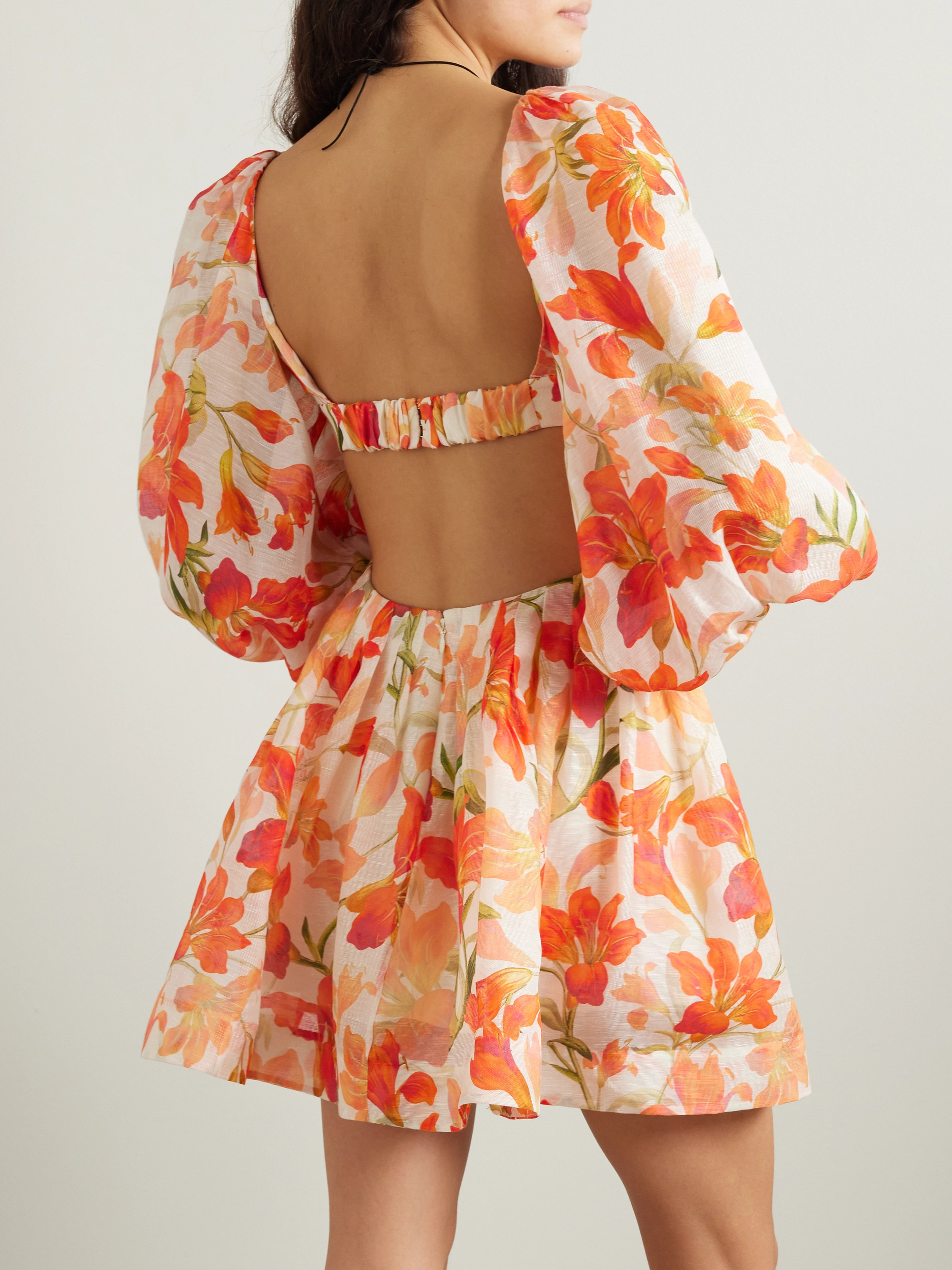 Zimmermann Tranquility open-back floral-print linen and silk-blend voile mini dress thumbnail
