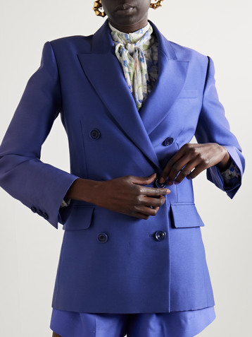 Zimmermann Natura double-breasted wool and silk-blend blazer