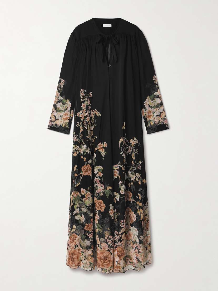 Zimmermann + Net Sustain Natura Floral-print Crepe De Chine Maxi Dress