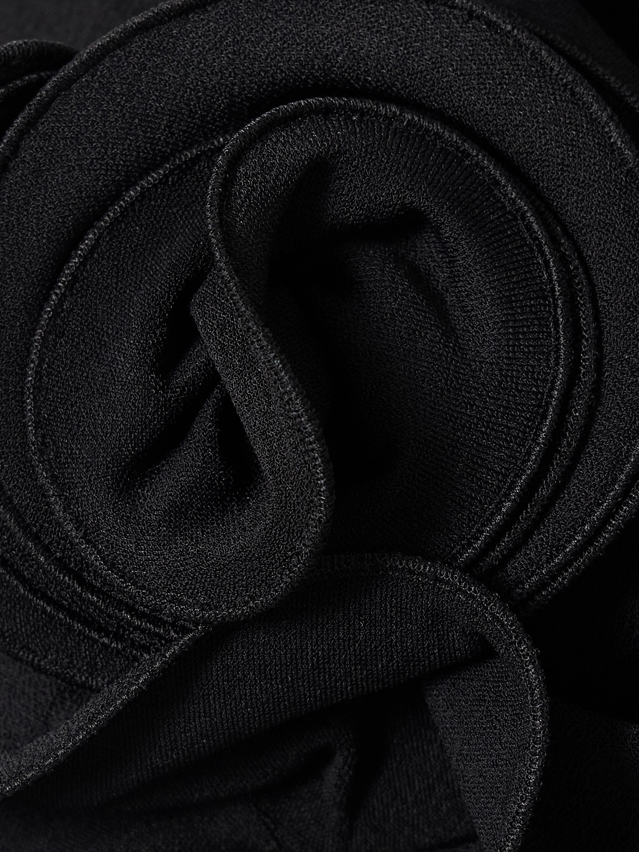 Magda Butrym Appliquéd Layered Draped Stretch-jersey Mini Dress In Black