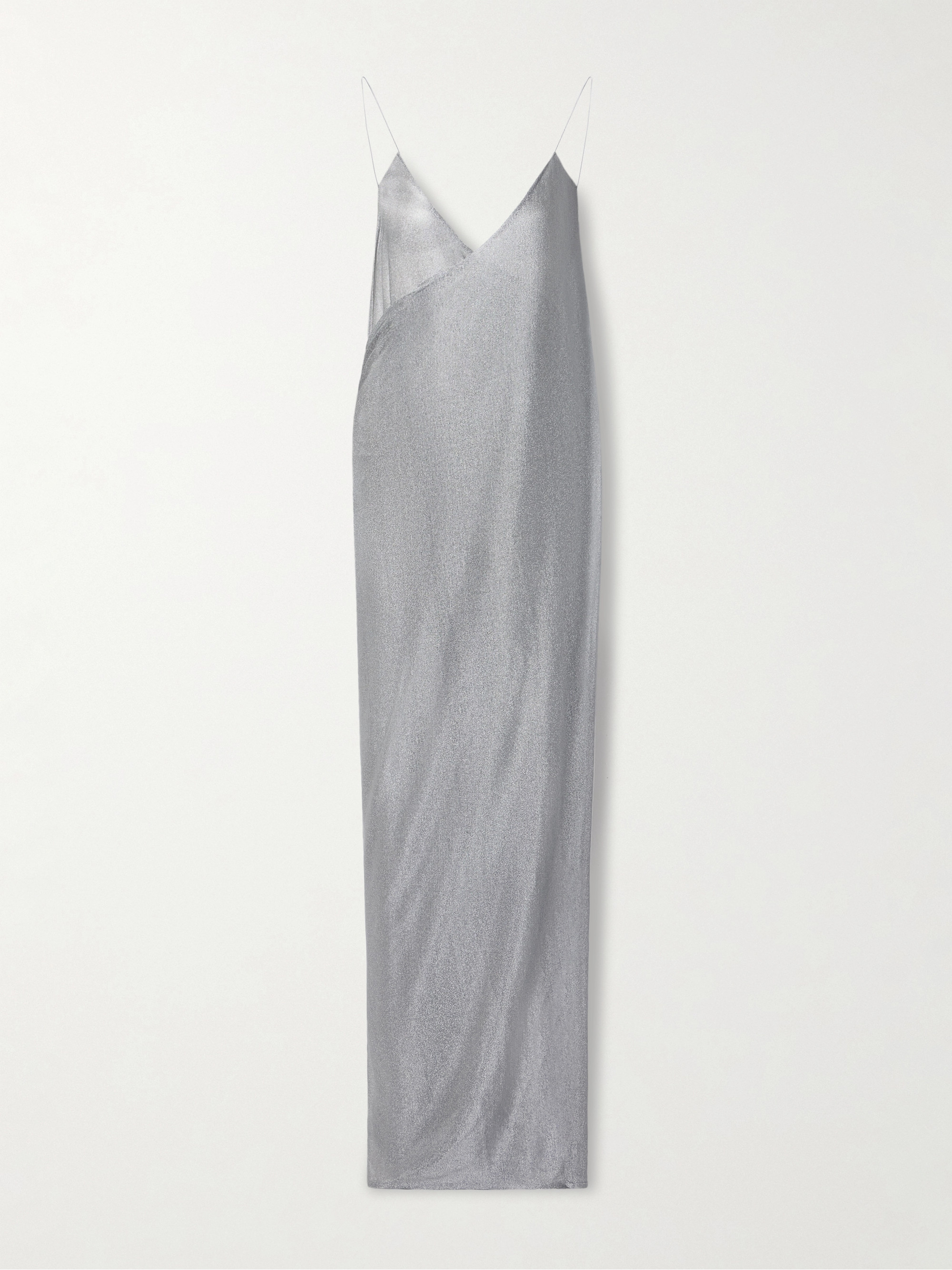 Magda Butrym Open-back draped metallic jersey maxi dress