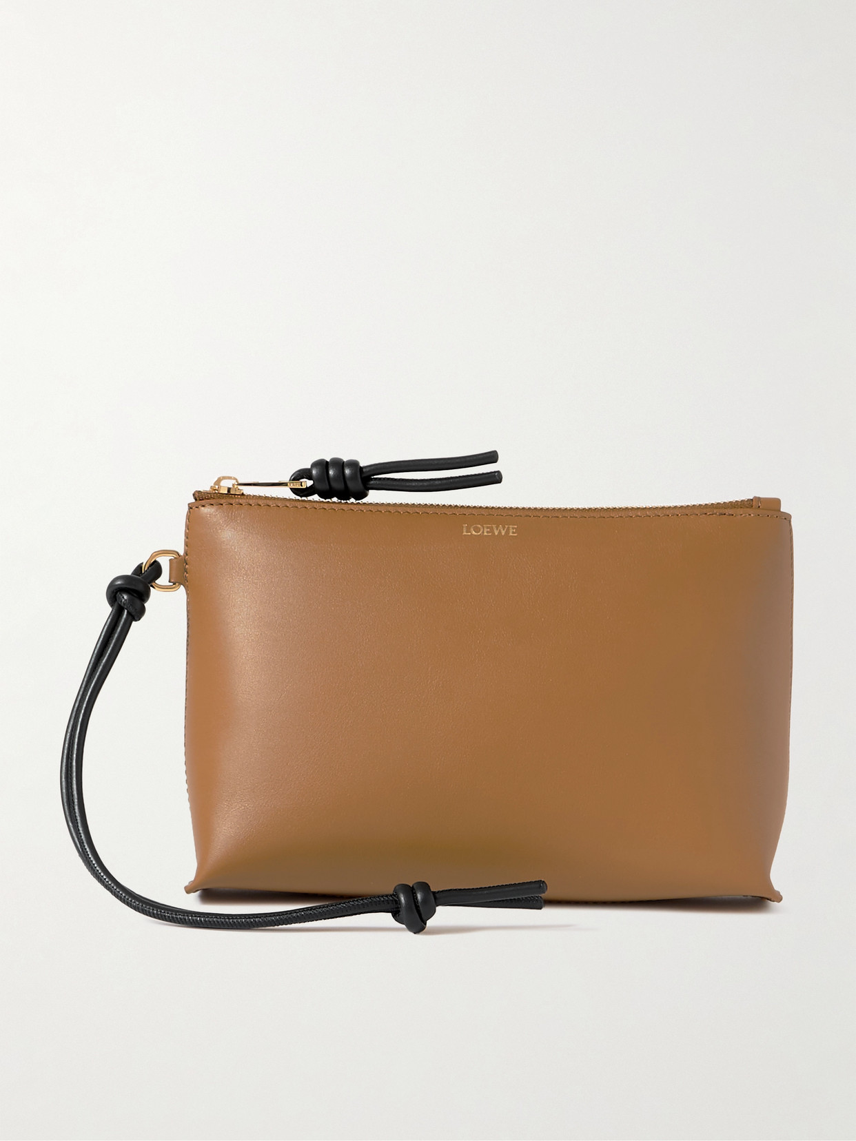 Loewe - T-knot Leather Pouch - Brown