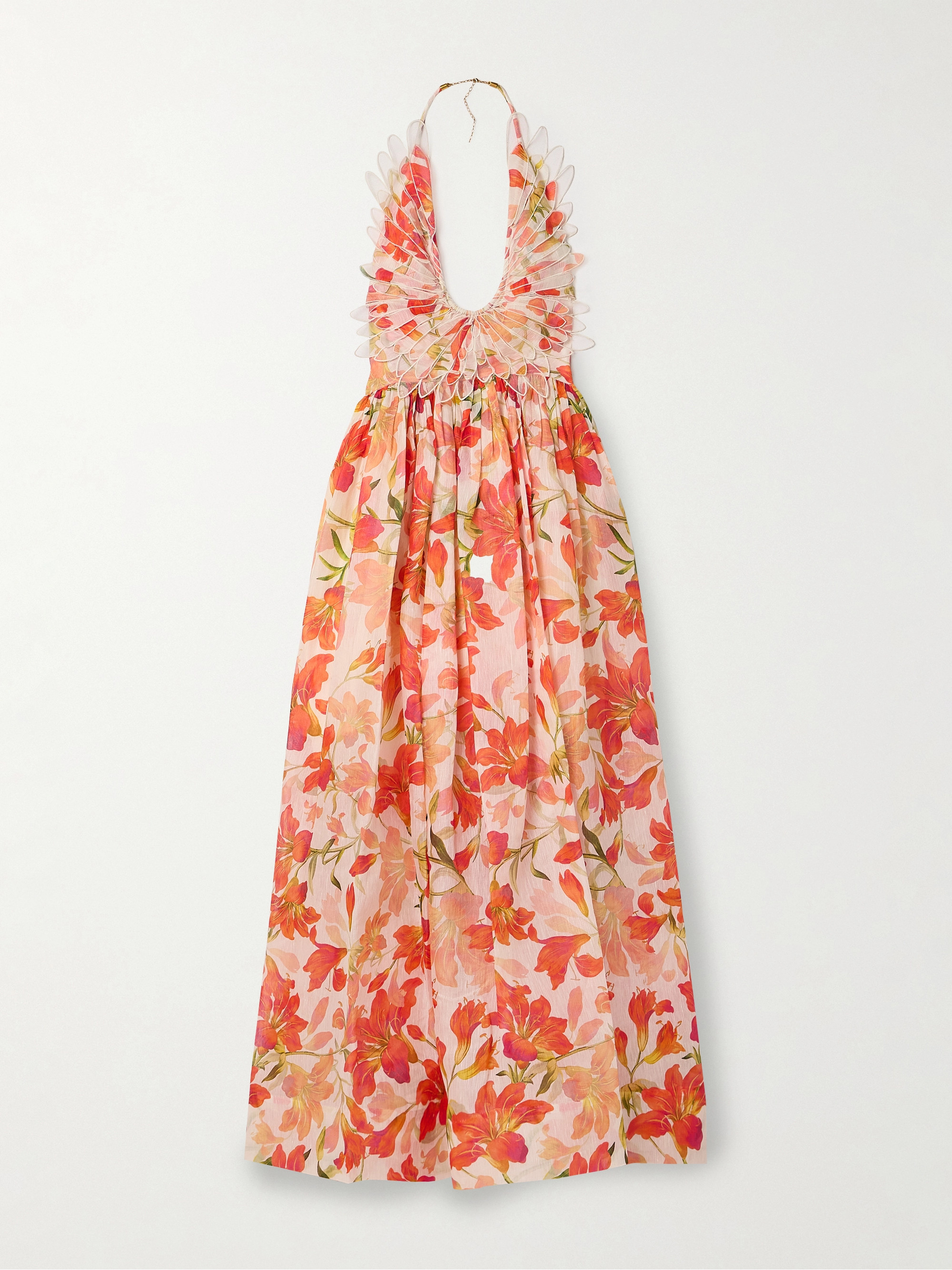 Zimmermann - Tranquility appliqud floral-print linen and silk-blend halterneck maxi dress | Plush Zimmermann - Tranquility appliqud floral-print linen and silk-blend halterneck maxi dress | Plush