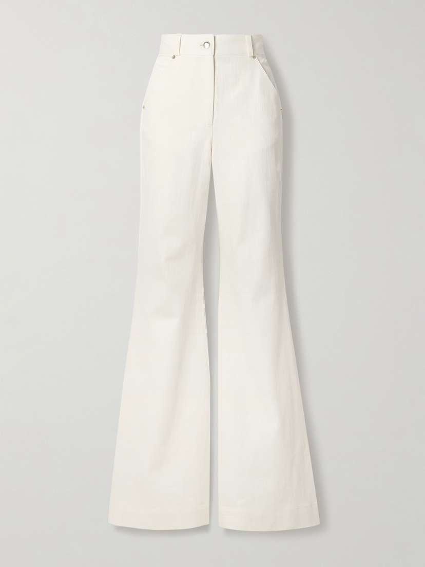 Sergio Hudson Cotton-twill High-rise Flared Pants