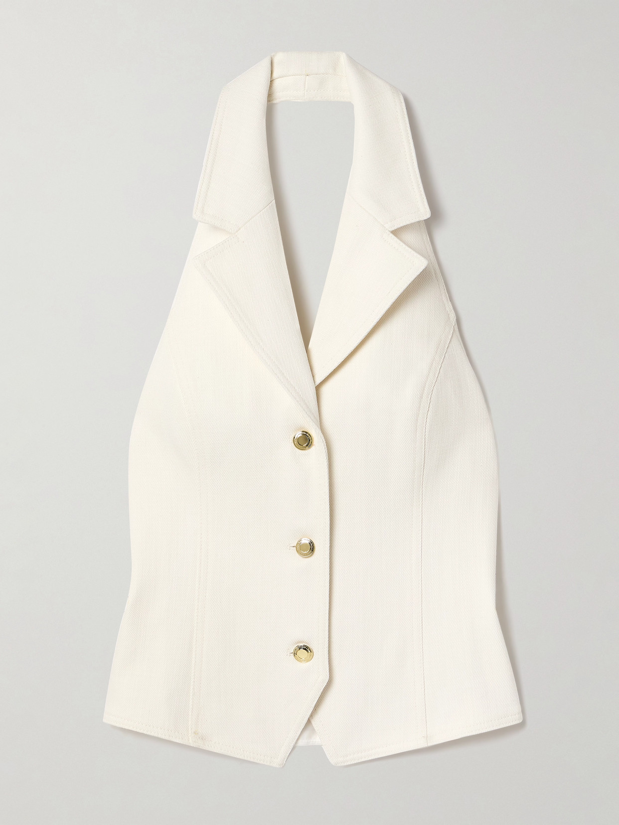 Sergio Hudson - Cotton-twill And Silk-satin Vest - White