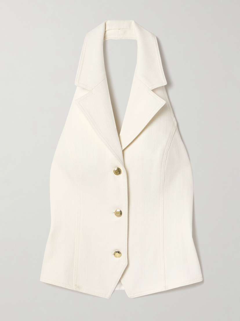 Sergio Hudson Cotton-twill And Silk-satin Vest