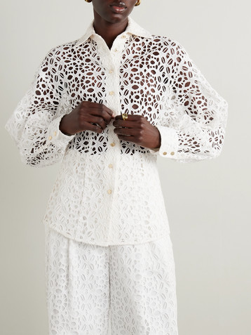 Sergio Hudson Broderie anglaise cotton shirt