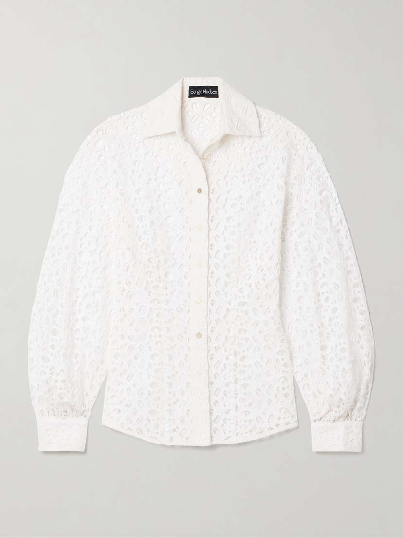 Sergio Hudson Broderie Anglaise Cotton Shirt