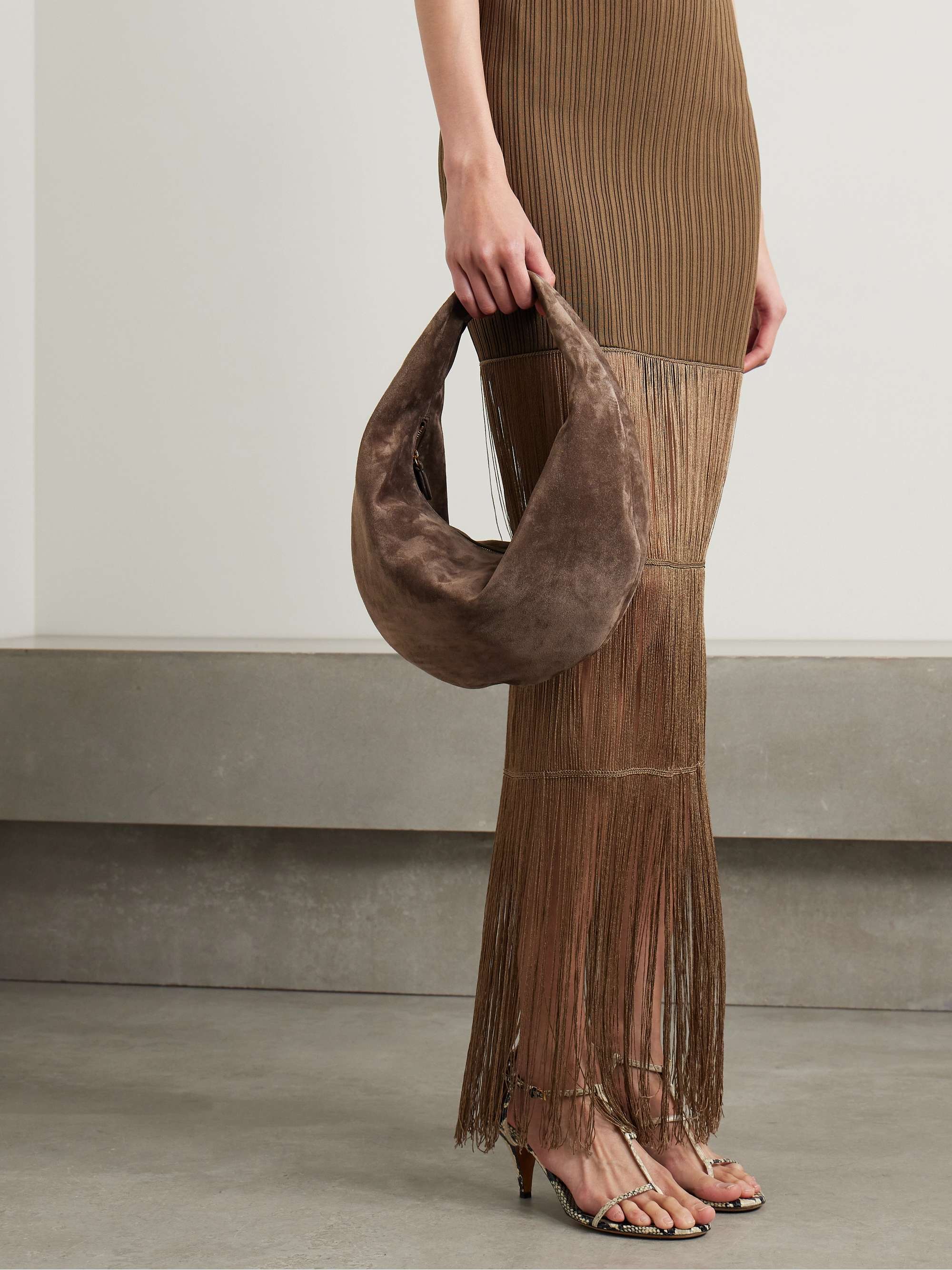 Khaite オリビアジップミディアムショルダーバッグ KHAITE | Olivia Medium Suede Hobo Bag