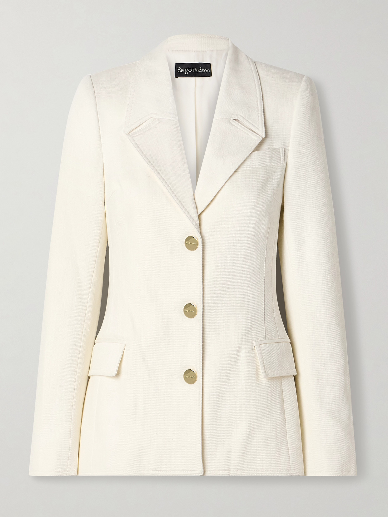 Sergio Hudson Cotton-twill Blazer In White