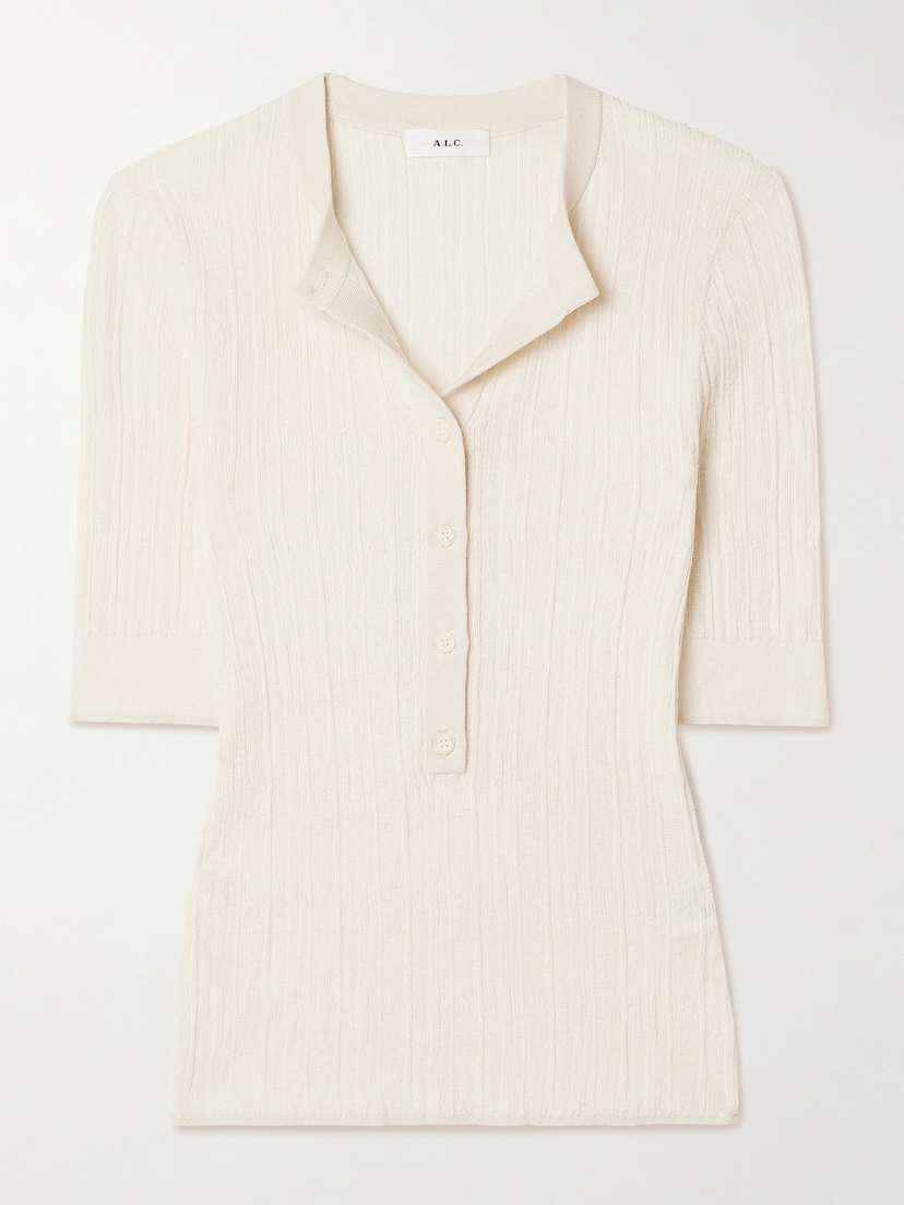 A.L.C. Fisher Ribbed Cotton-blend Top