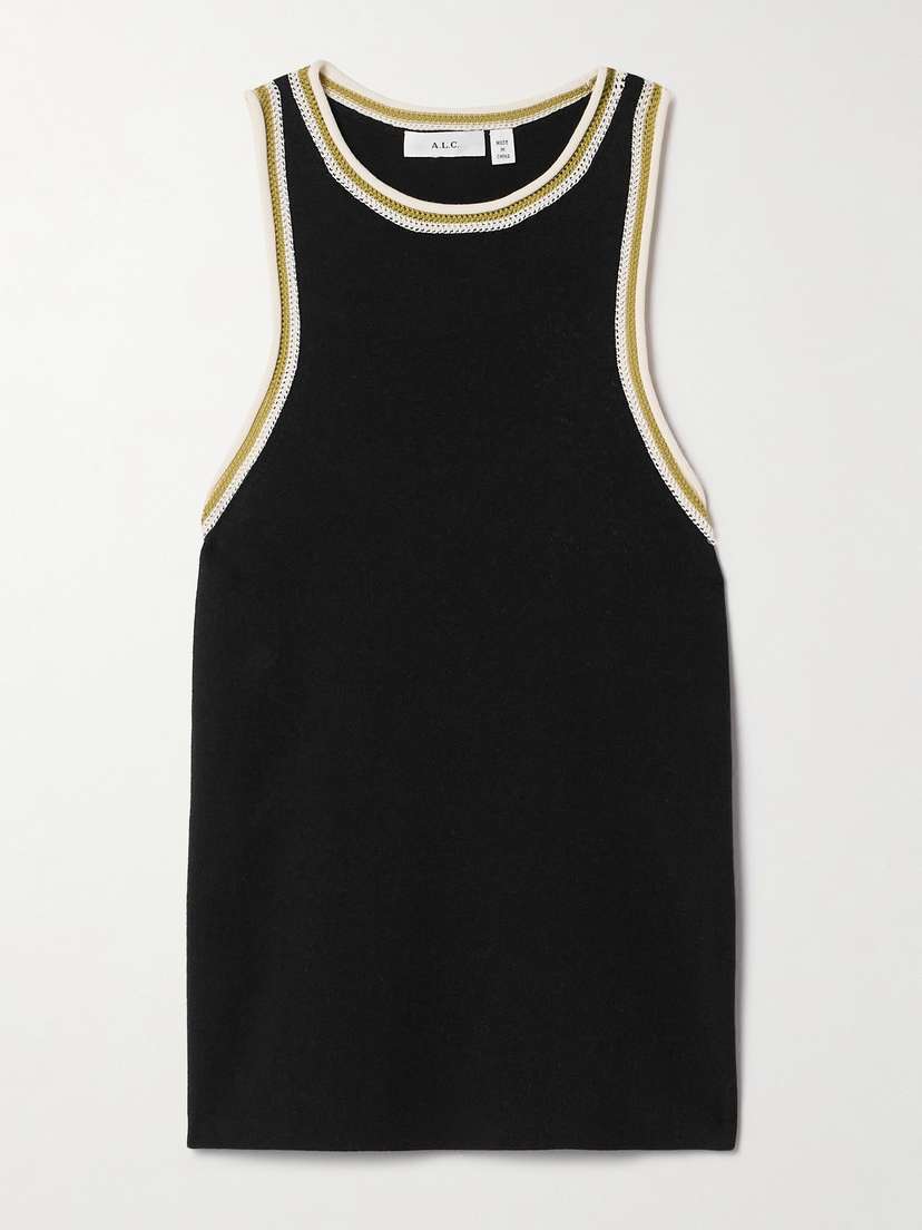 A.L.C. Nelly Crochet-trimmed Cotton-blend Tank