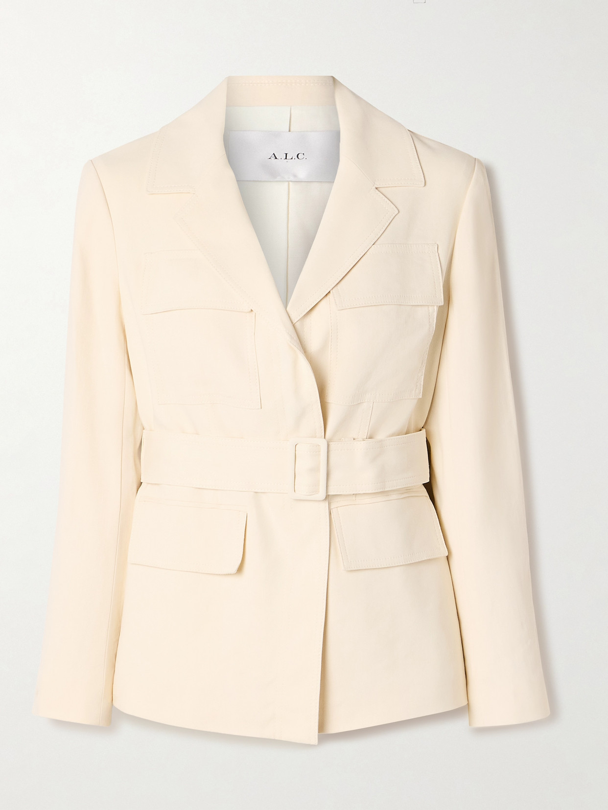 A.L.C. – Savannah Belted Linen-blend Twill Jacket – Ecru A.L.C. – Savannah Belted Linen-blend Twill Jacket – Ecru