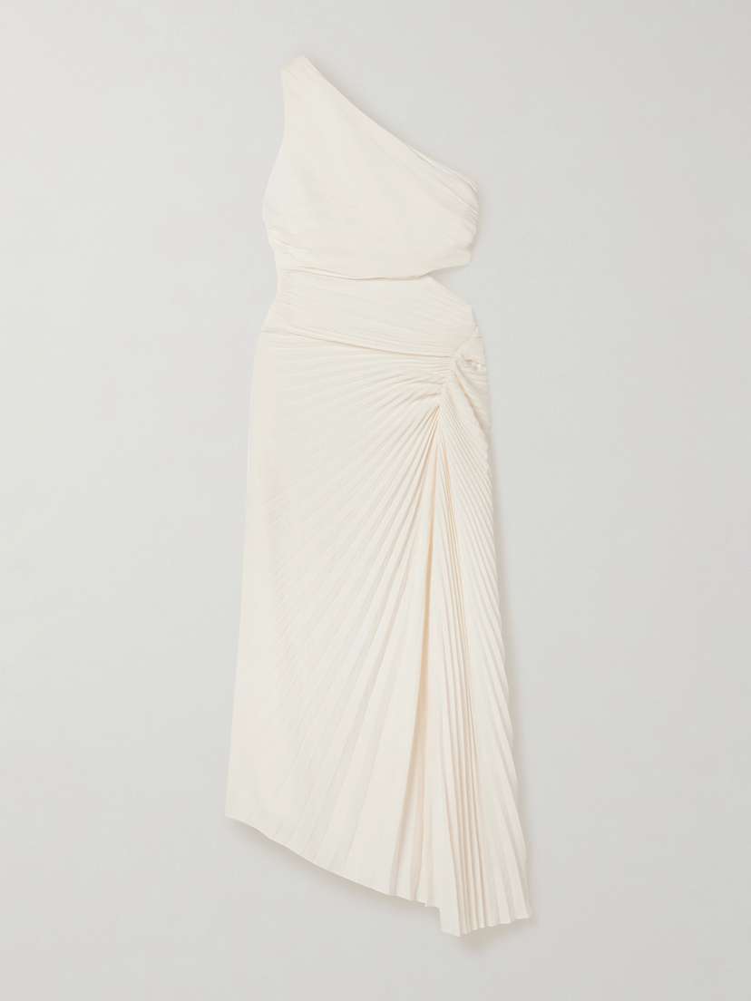 A.L.C. Dahlia One-shoulder Cutout Pleated Crepe Maxi Dress