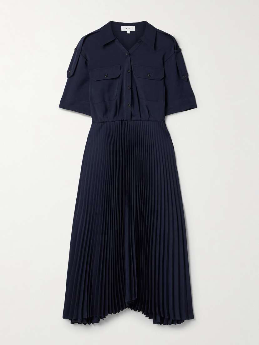 A.L.C. Liam Pleated Jersey Midi Dress