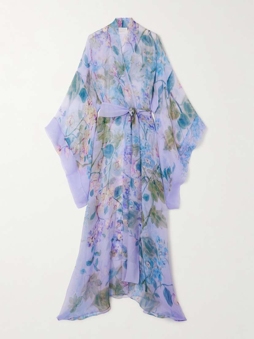 Rosamosario I Giardini Di Naxos Silk-georgette Robe