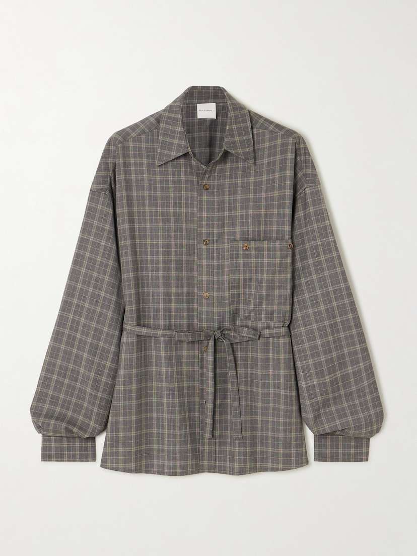 Deiji Studios Oversized Checked Wool Shirt