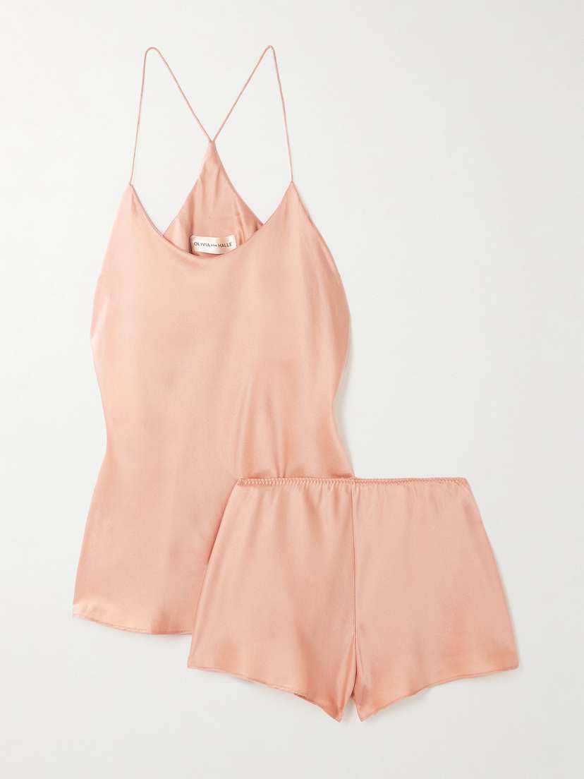 Olivia von Halle Bella Silk-satin Pajama Set -  - x large