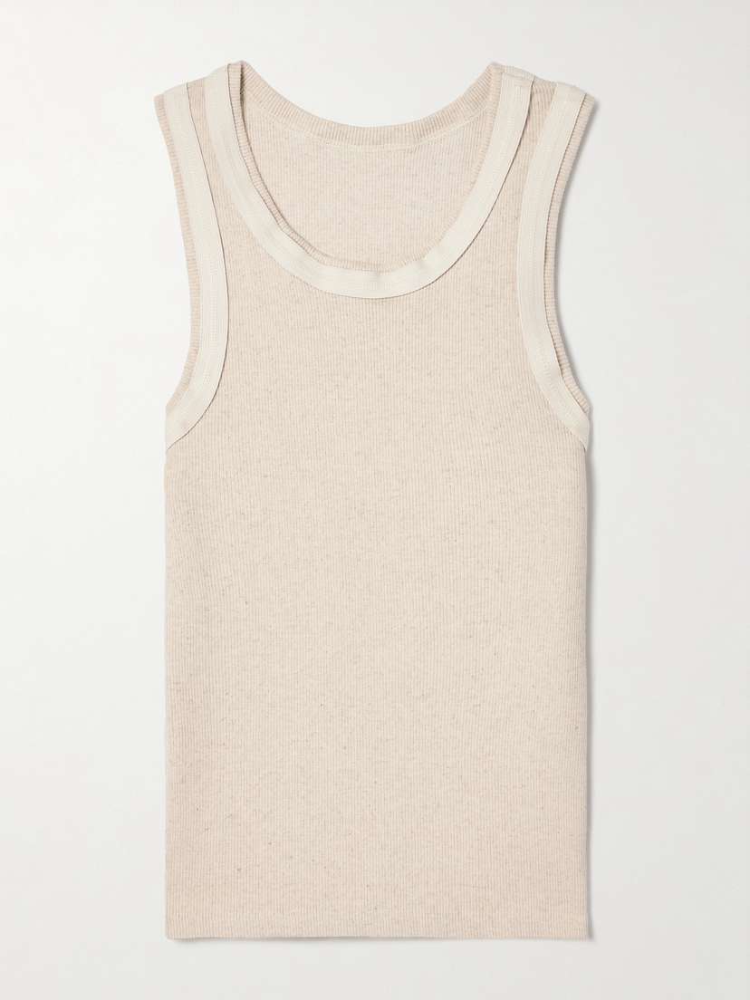 Baserange Supple Ribbed Organic Cotton-blend Tank