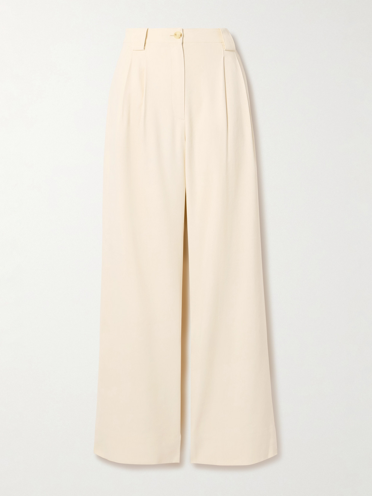 A.L.C TOMMY II PLEATED LINEN-BLEND TWILL WIDE-LEG PANTS