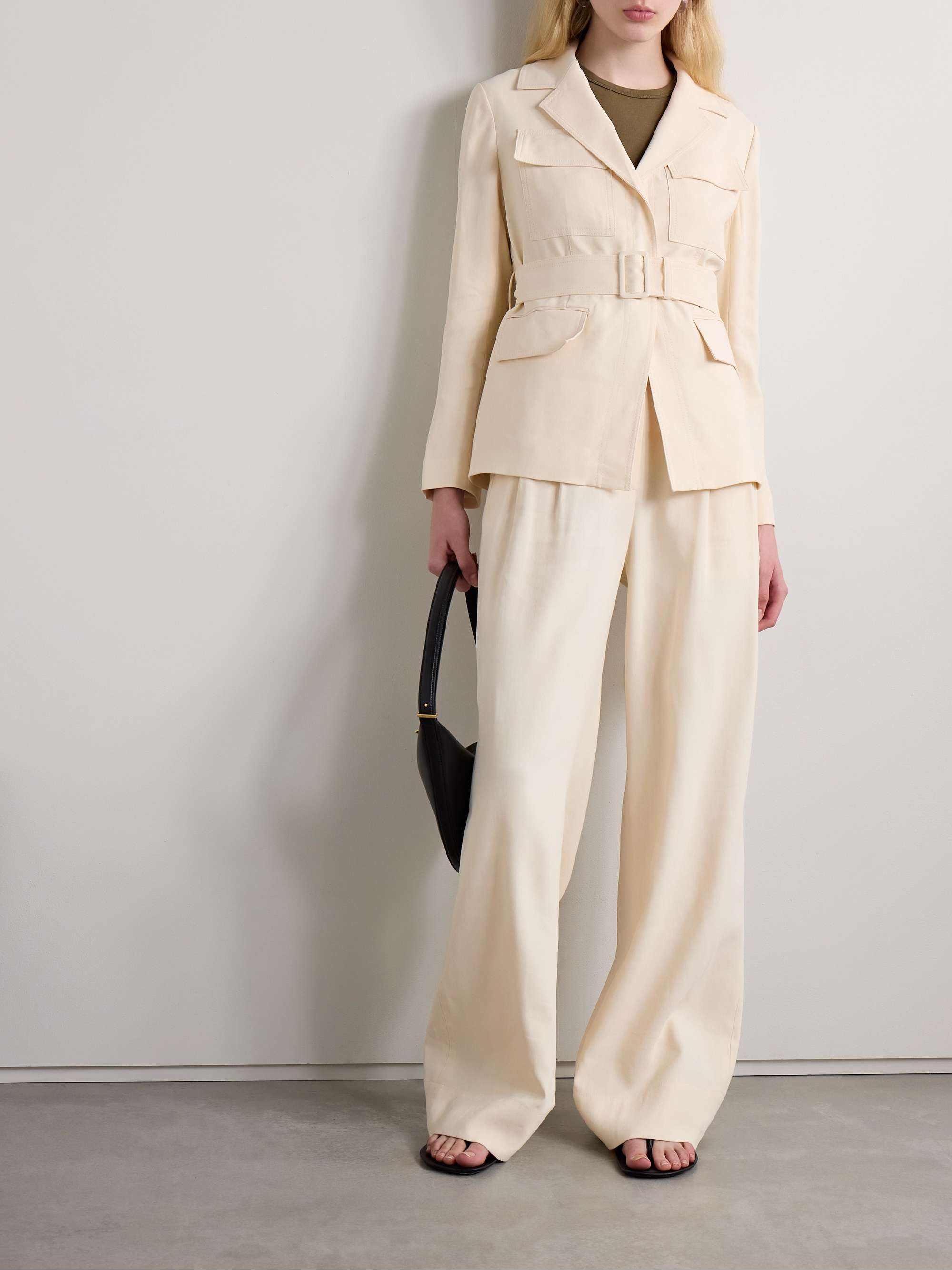 A.L.C. Tommy II pleated linen-blend twill wide-leg pants