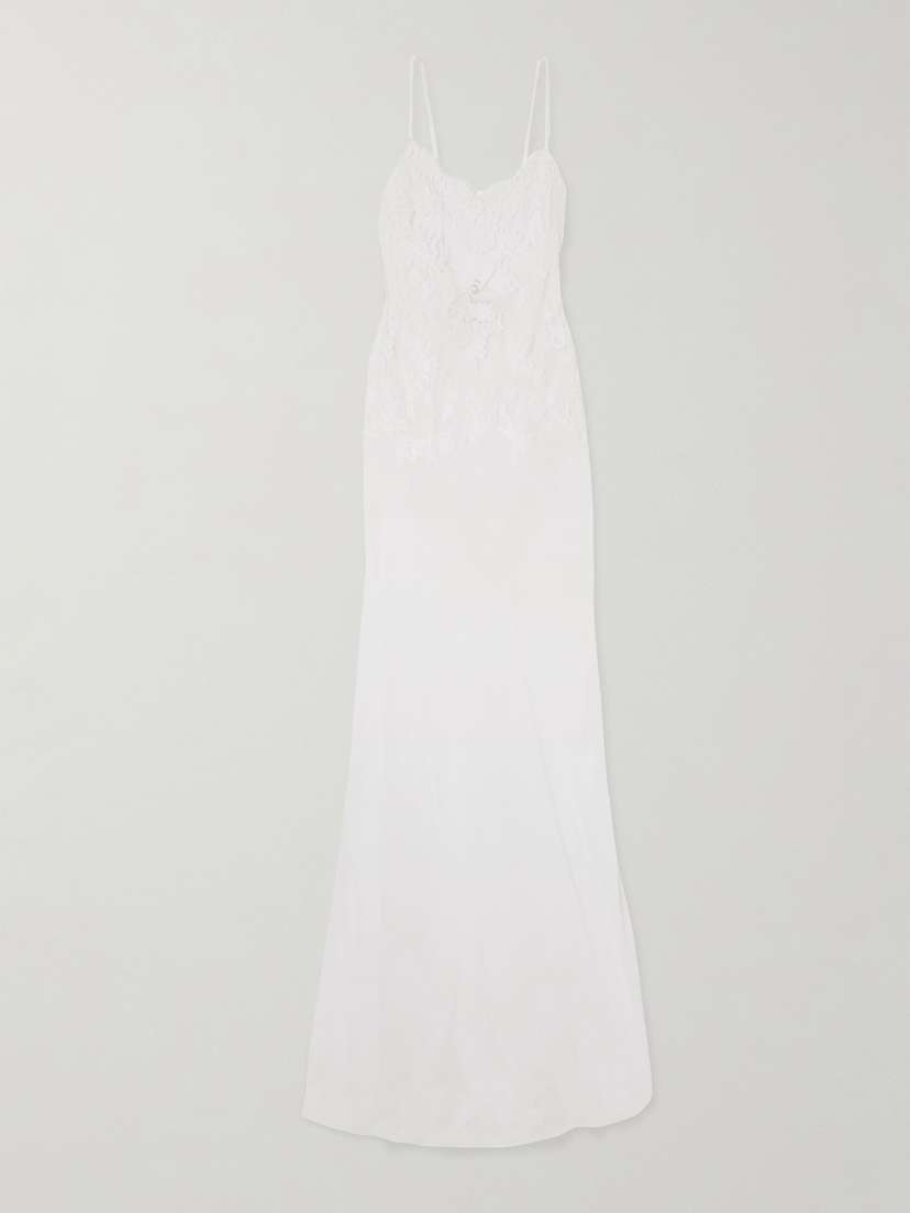 Rosamosario Chantilly Lace And Silk-organza Maxi Dress