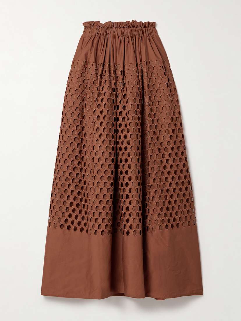 A.L.C. Flora Broderie Anglaise Cotton Maxi Skirt