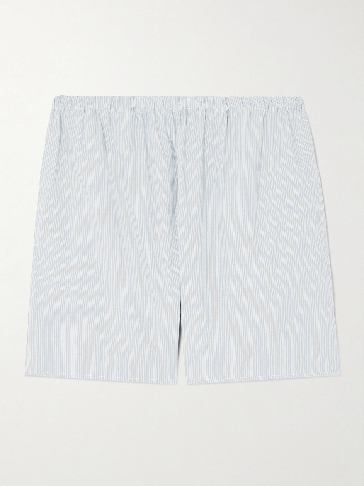 Deiji Studios Striped Organic Cotton Shorts In Gray