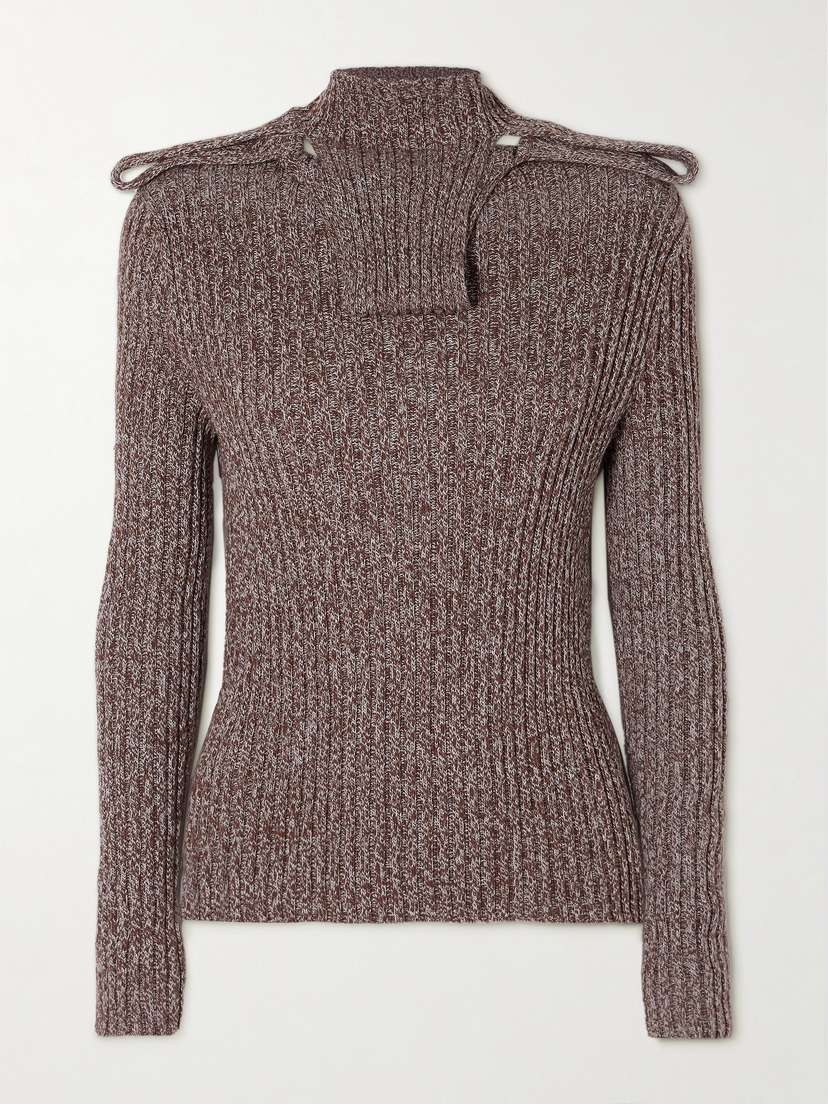 Baserange Cirri Layered Ribbed Organic Cotton Turtleneck Sweater