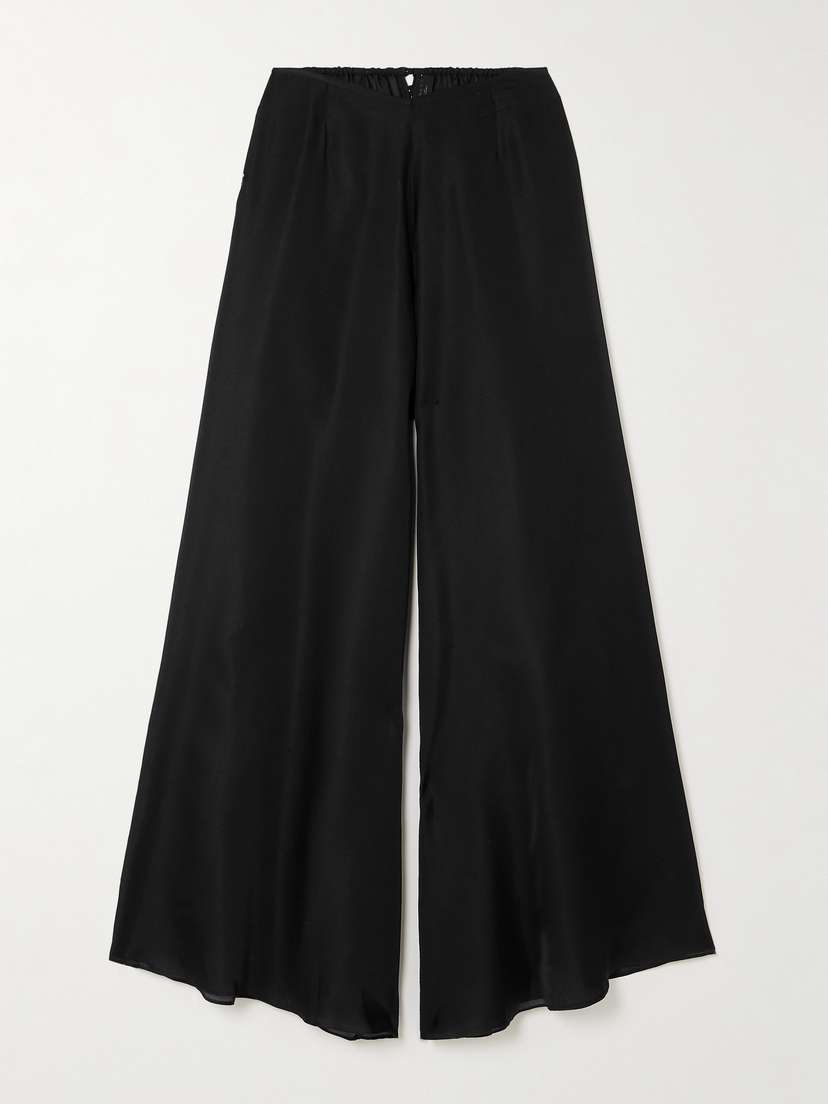 Rosamosario Vogue Silk-satin Wide-leg Pants