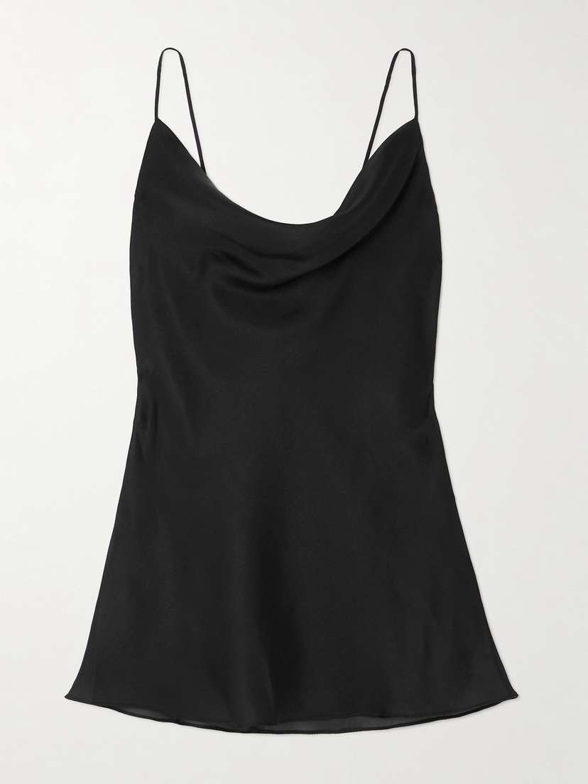 Rosamosario Vogue Draped Duchesse Silk-satin Top