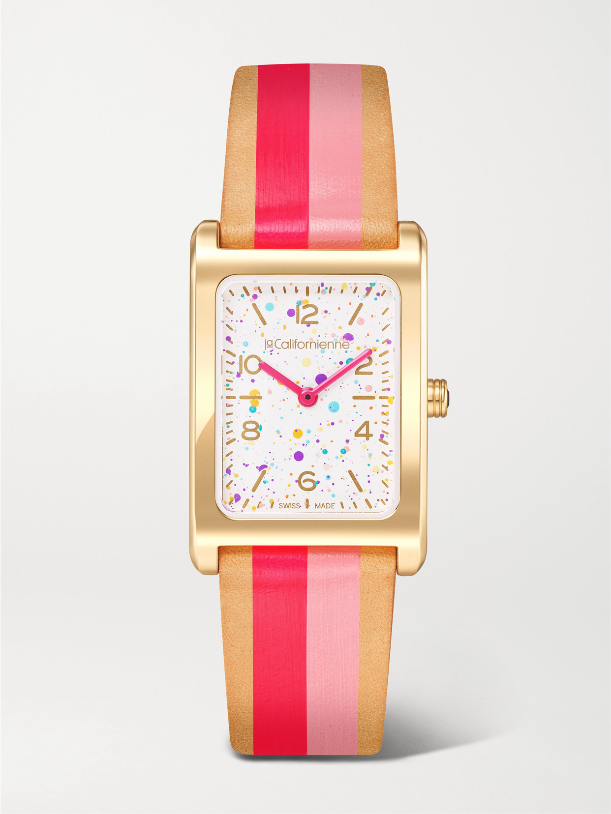 laCalifornienne - + The Dial Artist Daybreak 24mm Gold-plated And Leather Watch - Pink