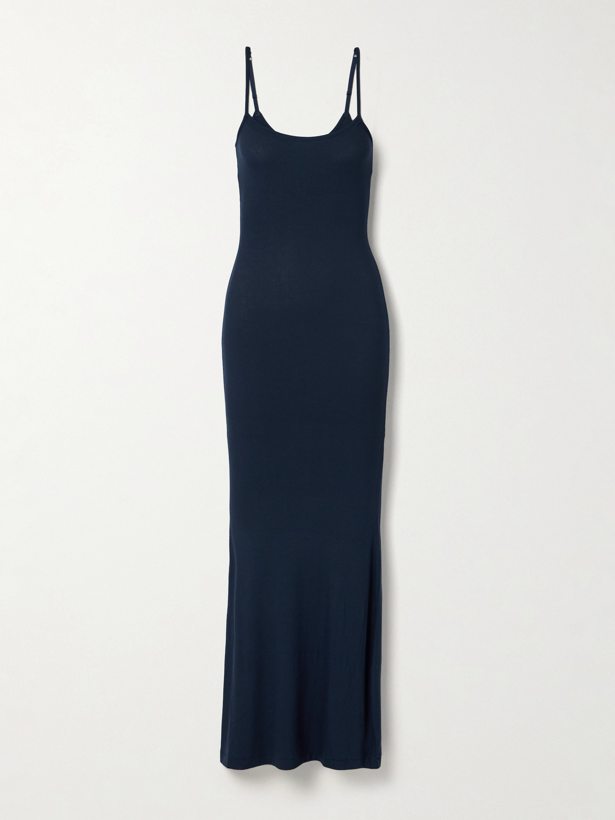 Skims Womens Navy Soft Lounge Scoop-neck Stretch-modal Maxi Slip Dress In Blue