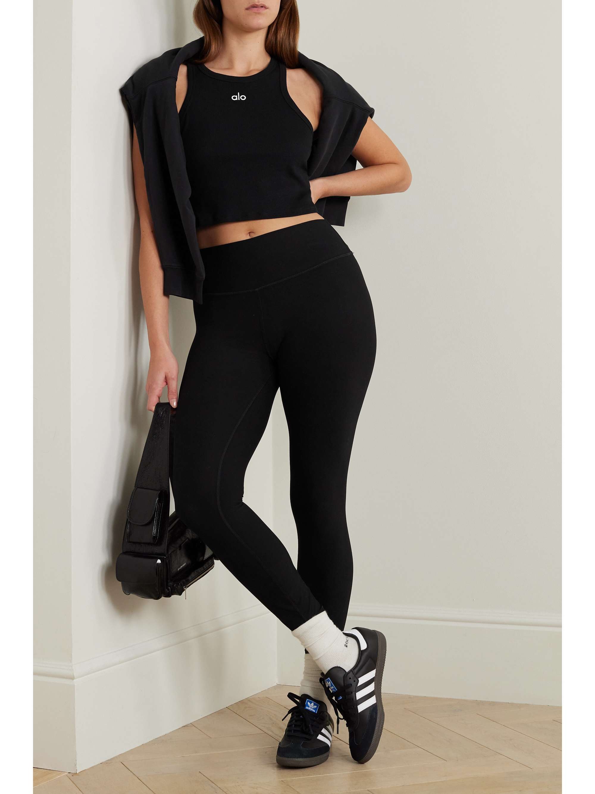 ALO YOGA Aspire cropped ribbed stretch cotton jersey tank NET A PORTER