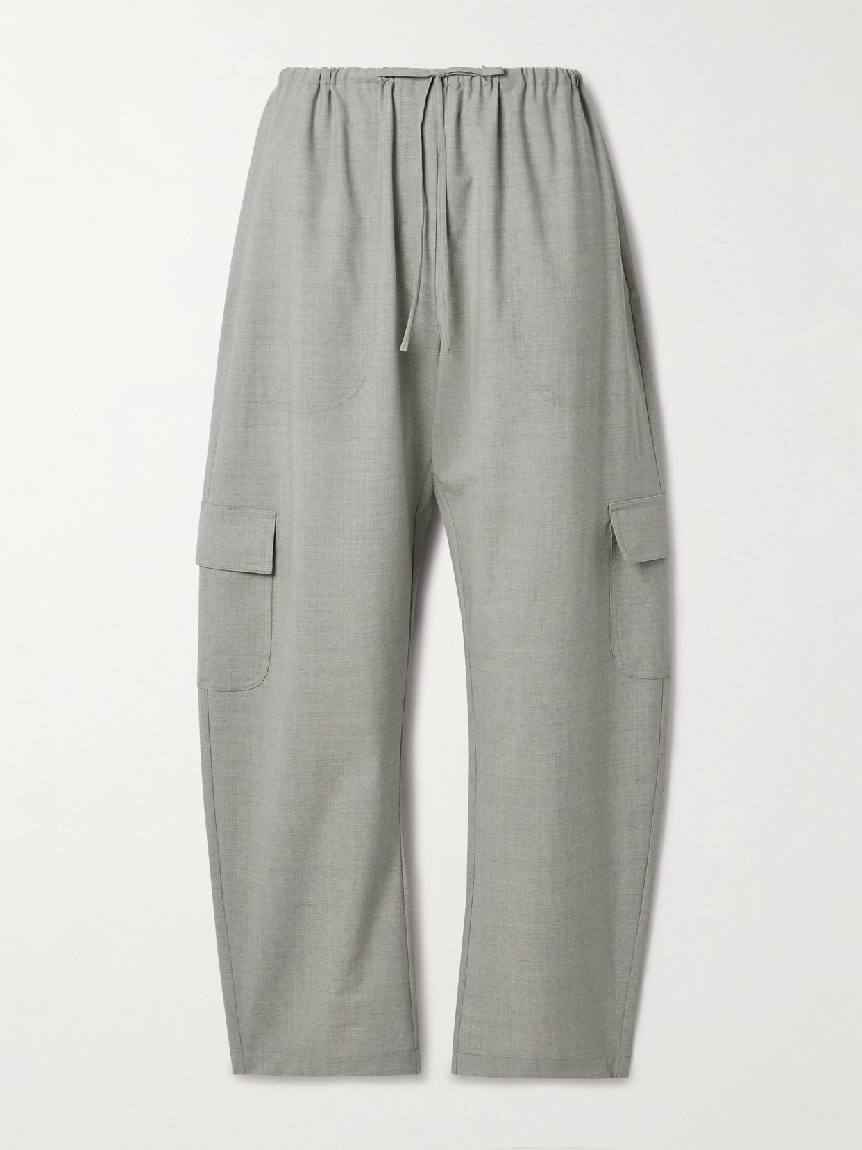 Leset Jane Wool-blend Straight-leg Cargo Trousers In Grey