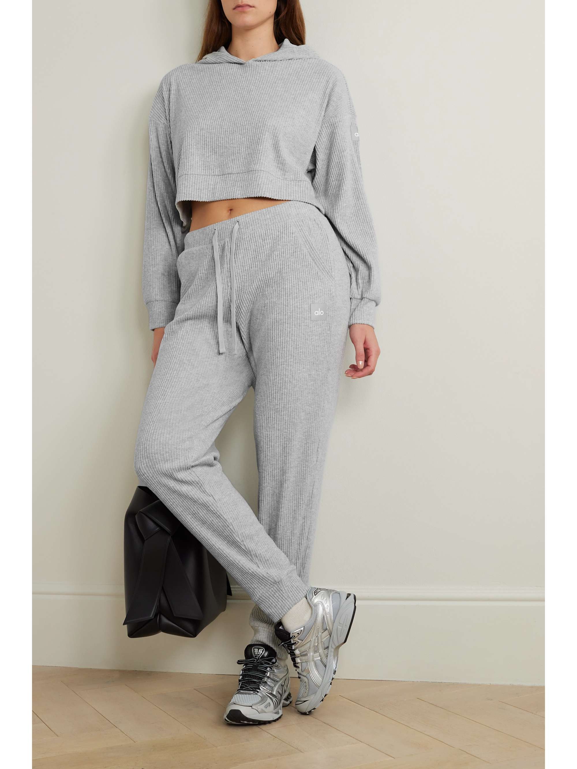 ALO YOGA Muse brushed ribbed-jersey track pants