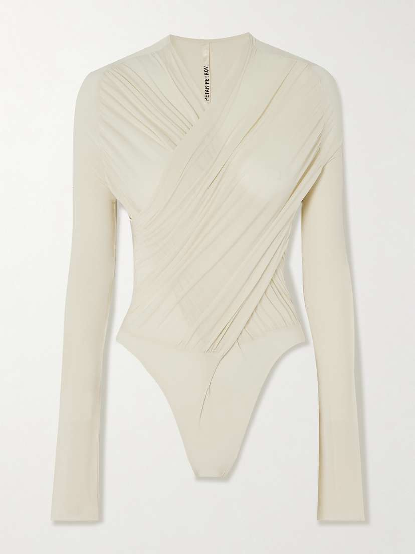 Petar Petrov Star Wrap-effect Stretch-jersey Bodysuit