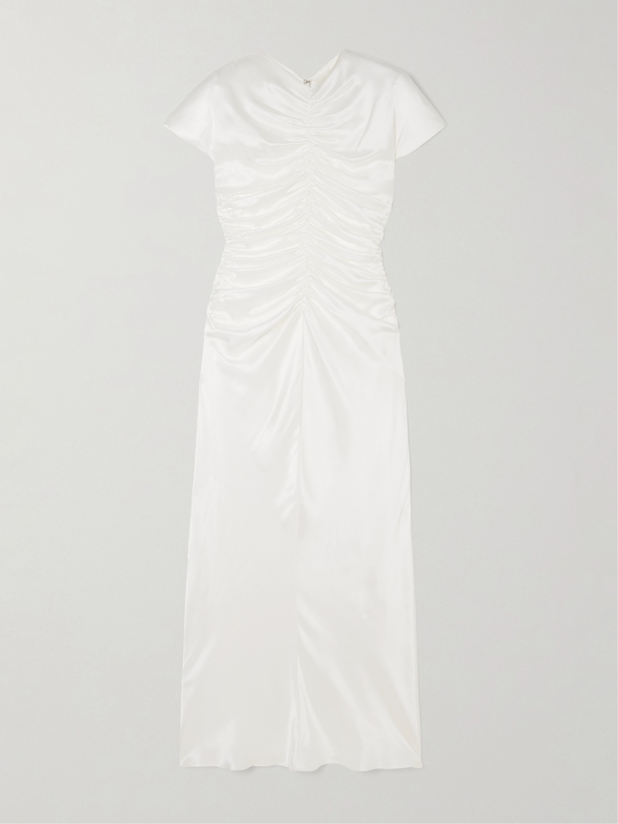 TOVE AUBREE RUCHED SILK-SATIN MAXI DRESS