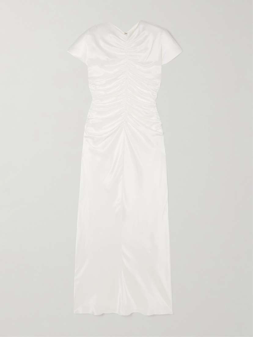 Tove Aubree Ruched Silk-satin Maxi Dress - FR 34
