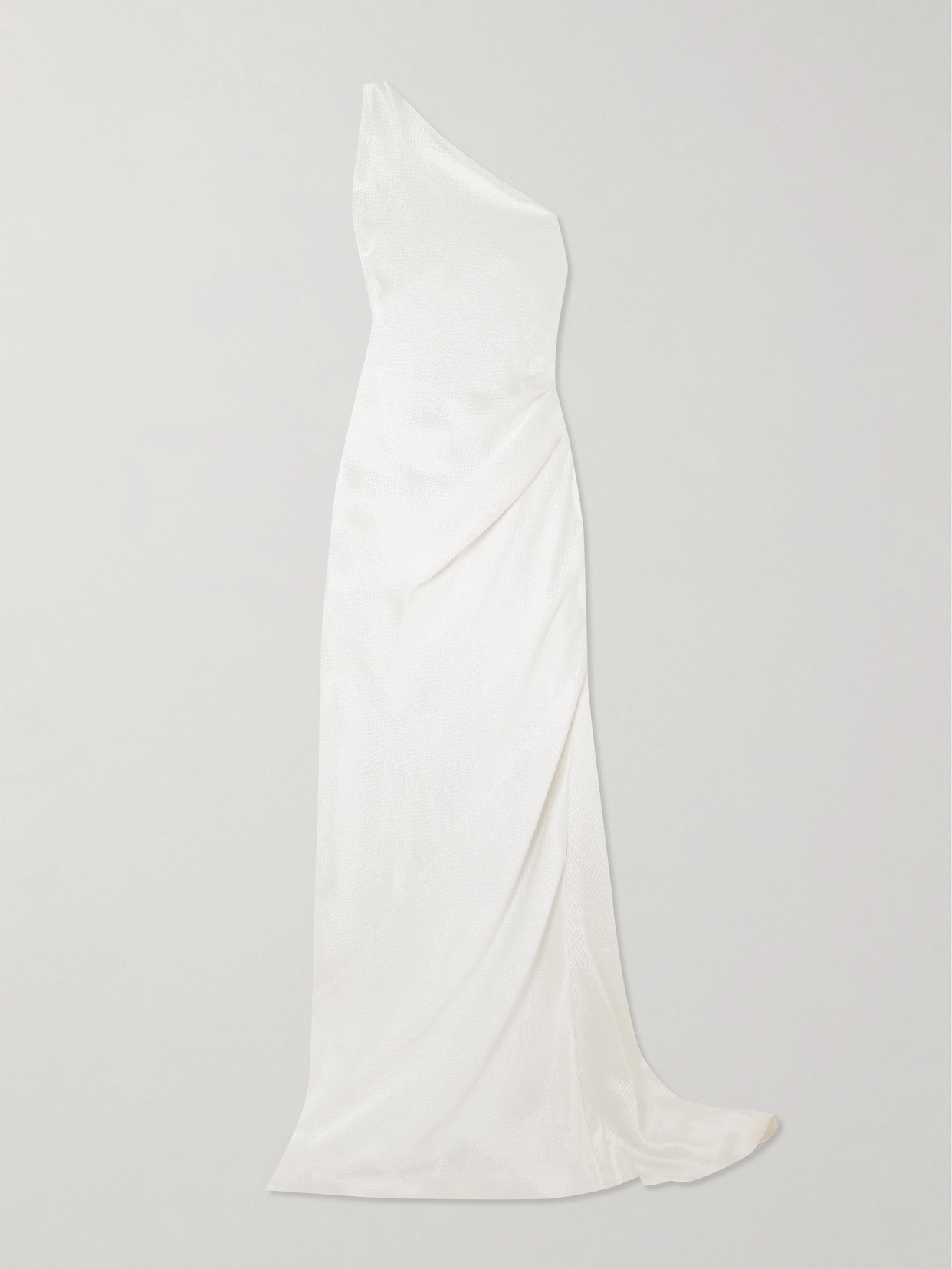 Tove Caroline One-shoulder Hammered-silk Maxi Dress In White