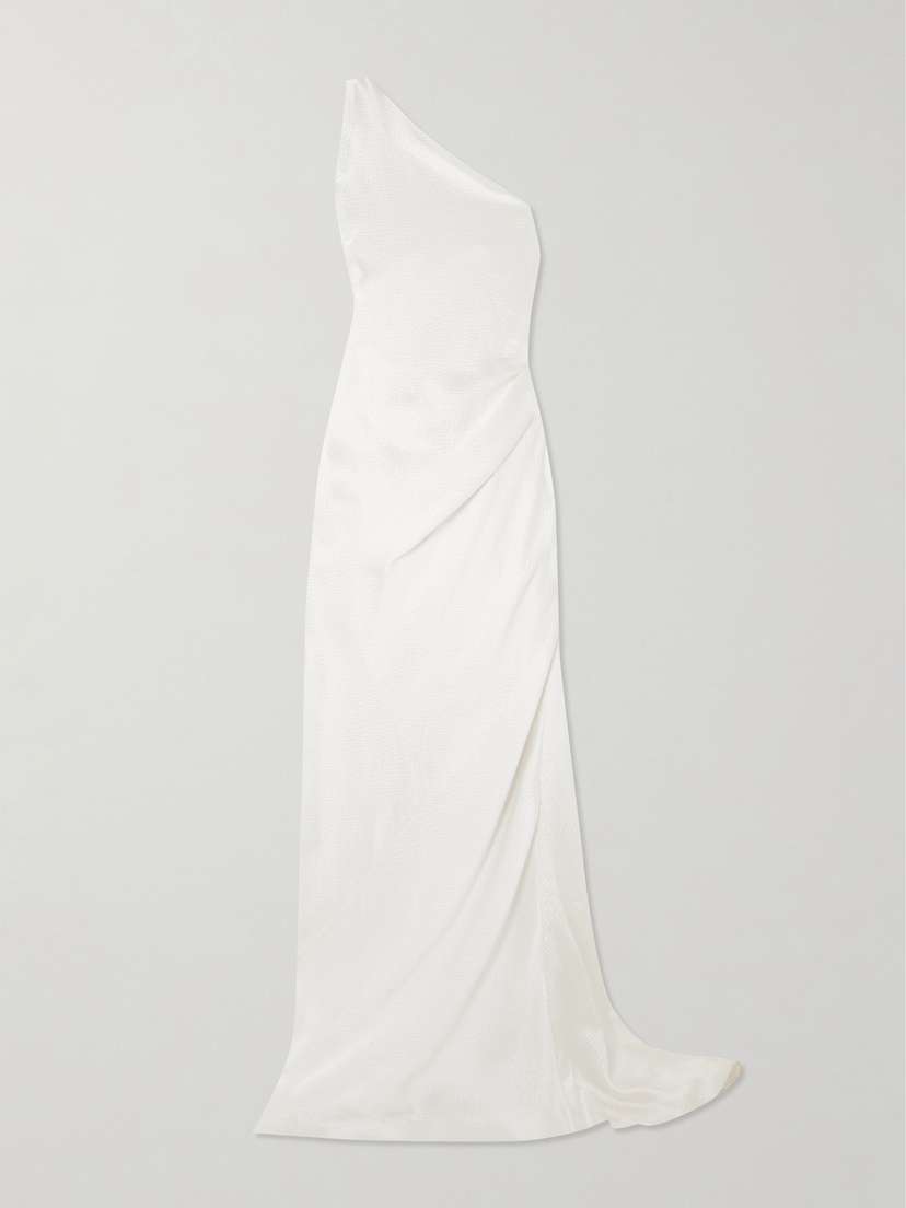 Tove Caroline One-shoulder Hammered-silk Maxi Dress