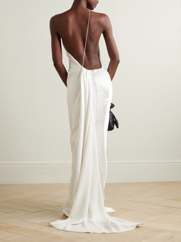 TOVE Caroline one-shoulder hammered-silk maxi dress