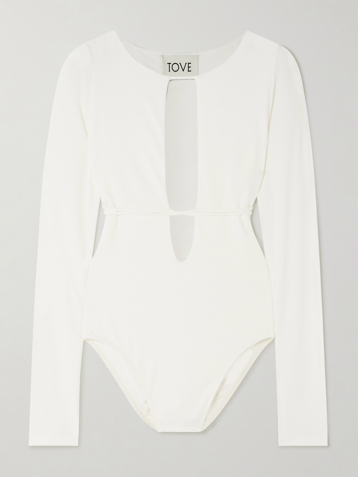 Tove Jennifer Cutout Stretch-crepe Bodysuit In White