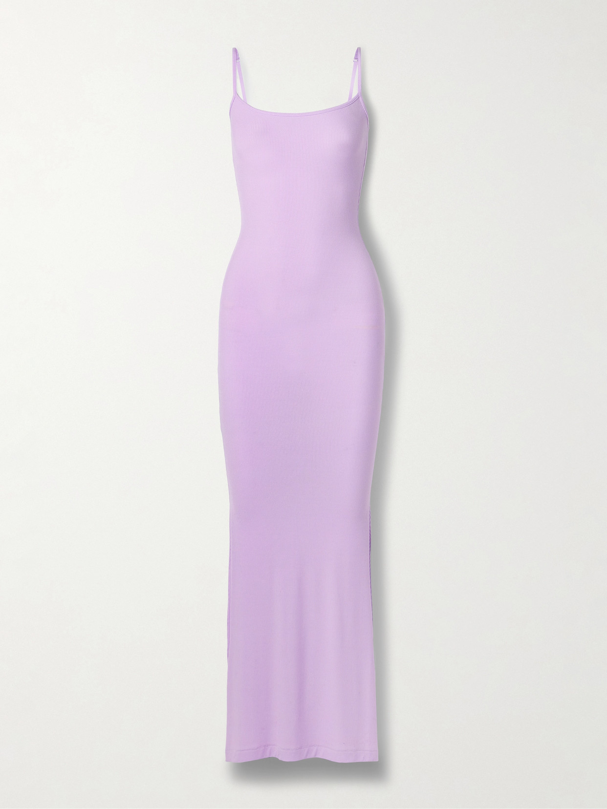 Shop Skims Soft Lounge Rib Long Slip Dress – Sugar Plum In Purple