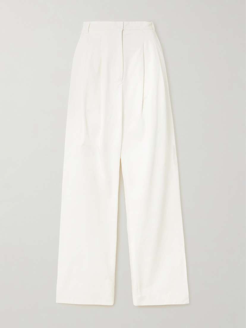Tove Liza Pleated Organic Cotton Wide-leg Pants
