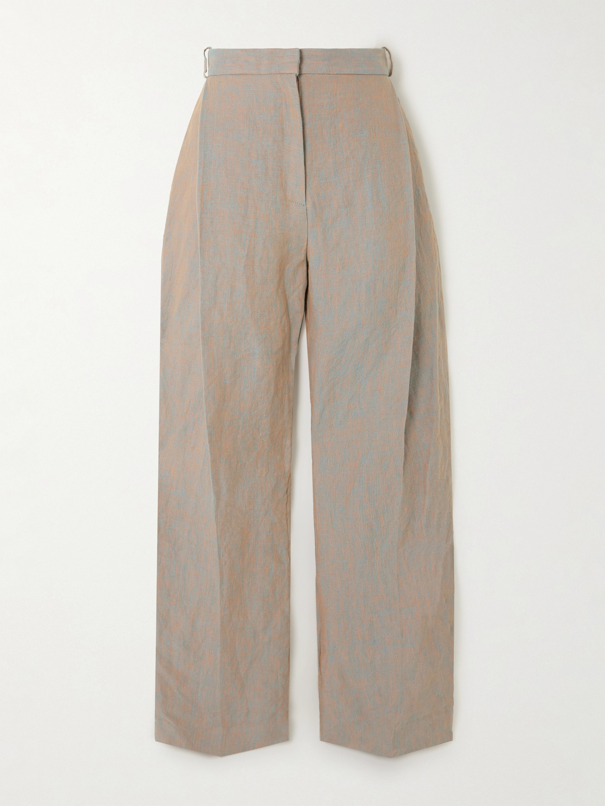 Tove Aleen Pleated Hemp Straight-leg Pants In Multi