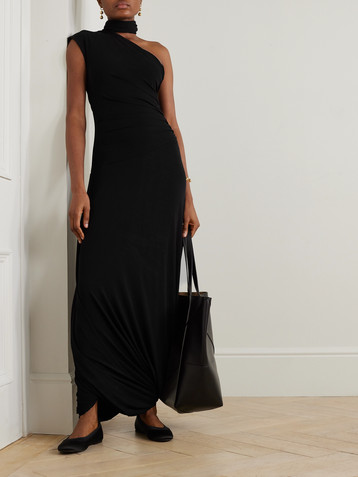 TOVE Liv one-shoulder ruched crepe-jersey maxi dress