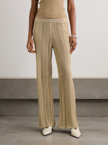 By Malene Birger Kiraz pointelle-knit cotton-blend wide-leg pants